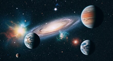 Cosmic Scene Featuring Spiral