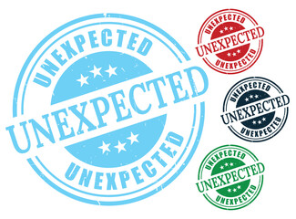 Unexpected Stamp Vector Set, Grunge Style Shock and Surprise Label Pack  