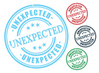 Unexpected Badge Collection, Grunge Rubber Sudden Event Stamp Set  