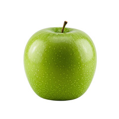Fresh Green Apple with Bright Color and Smooth Skin on Transparent Background