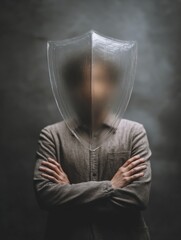 Protective Shield Around Individual Representing Mental Safety in an Abstract Setting