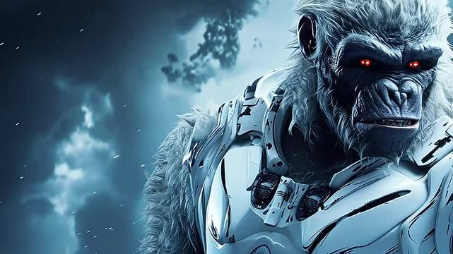 Galaxy Version of white gorilla world realistis,ai generative