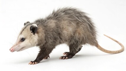 Obraz premium Rat sitting on white background in studio setting with clear isolated view