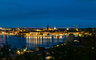 Obraz premium Stockholm Gamla Stan view at night, Sweden.