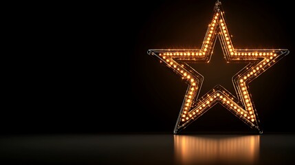 Large, glowing star on dark background