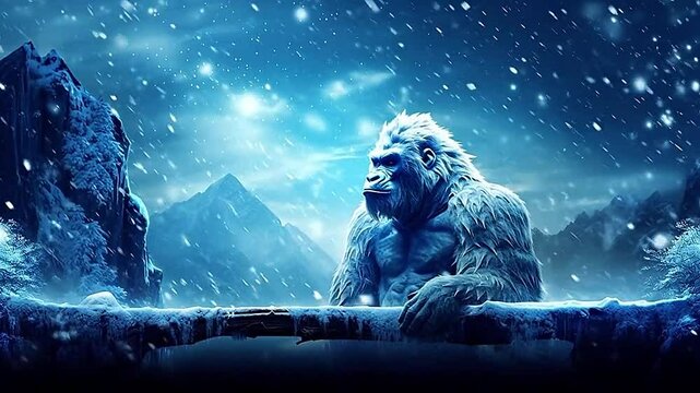 Galaxy Version of white gorilla world realistis,ai generative