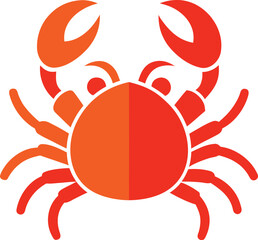 red crab animal on white background