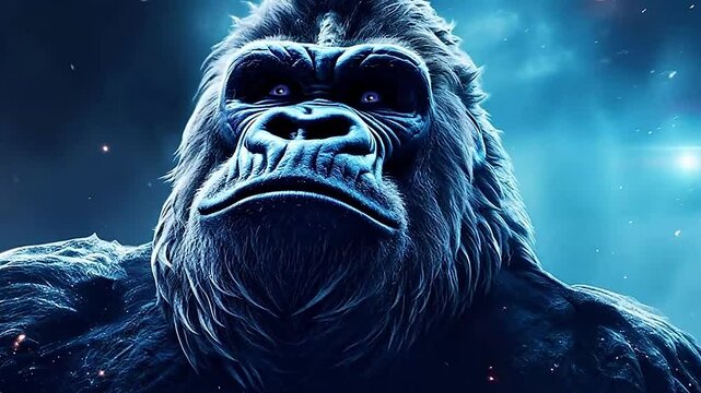 Galaxy Version of white gorilla world realistis,ai generative