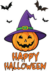 happy halloween pumpkin autumn holiday vector night