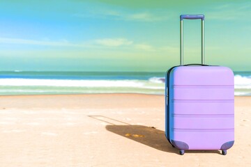 A luggage with a breathtaking view of the river