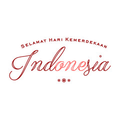 Selamat Hari Kemerdekaan Indonesia Typography Lettering