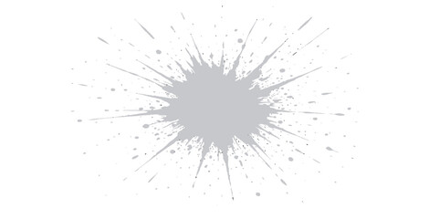 Black ink splat and paint splash design with grunge texture and star pattern