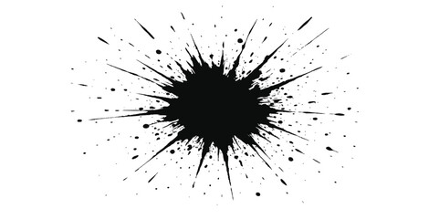 Black ink grunge splash vector illustration pattern