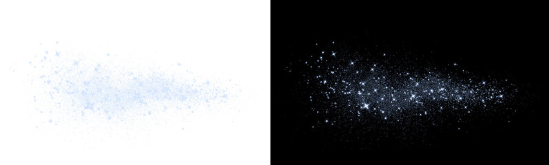 Blue sparkle trail with glowing particles and dreamy light flow. A perfect PNG overlay for winter scenes, abstract photo effects, or cosmic highlights.