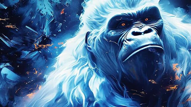 Galaxy Version of white gorilla world realistis,ai generative