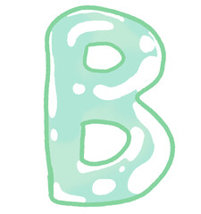 a cute water-inspired font and pastel blue illustration in PNG format. Perfect for summer designs, kids graphics, digital stickers, and ocean-themed projects,Font element