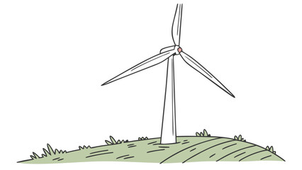 wind turbine on green field