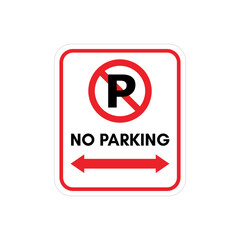 Flat design no parking icon with red prohibition mark