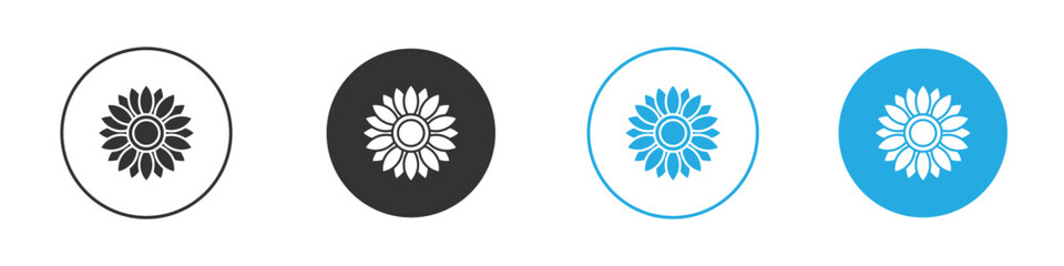 Sunflower icon, simple flat style, illustration, logo sign symbol pictogram template, for ui or ux.