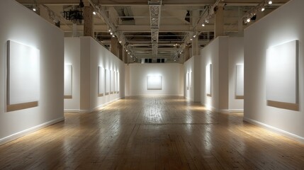 Bright and Inviting Long Hallway with Elegant Wooden Floor and Soft White Walls Creating a Calm Atmosphere