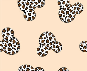 illustration vector mickey leopard seamless pattern 