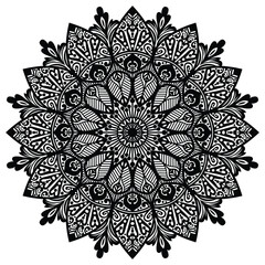 Abstract mandala pattern, round frame. Floral henna or mehndi style mandala design. Decorative pattern in oriental style. 