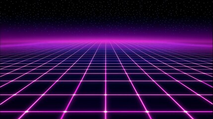 Retro grid landscape