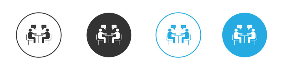 Job interview icon, simple flat style, illustration, logo sign symbol pictogram template, for ui or ux.