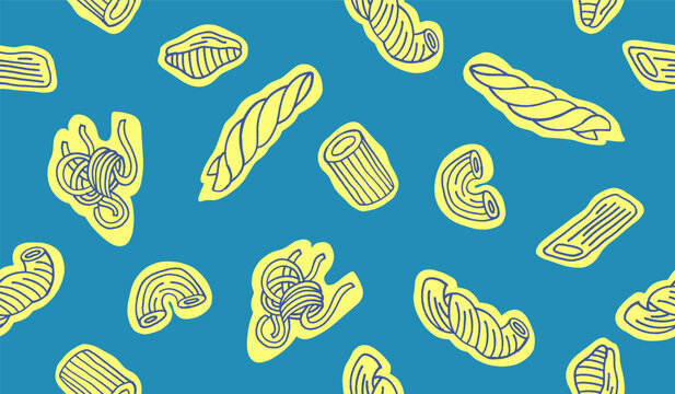 Cute pasta pattern background vector design