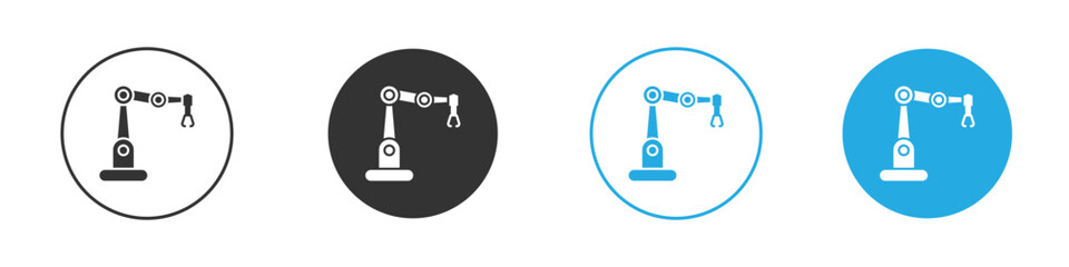 Industrial robot icon, simple flat style, illustration, logo sign symbol pictogram template, for ui or ux.