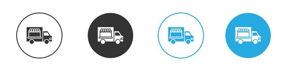 Food truck icon, simple flat style, illustration, logo sign symbol pictogram template, for ui or ux.