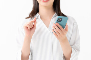 女性　スマートフォン　スマホ　手元