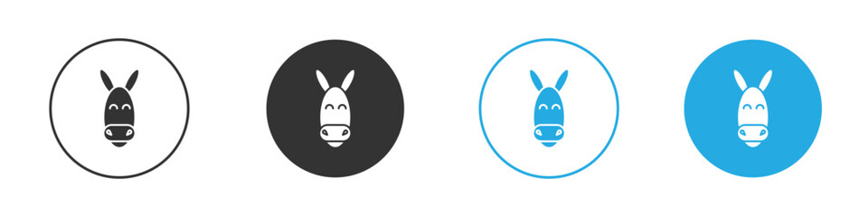 Donkey icon, simple flat style, illustration, logo sign symbol pictogram template, for ui or ux.