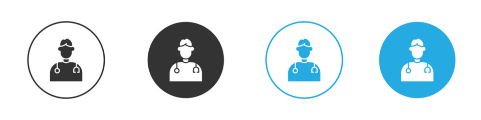 Doctor icon, simple flat style, illustration, logo sign symbol pictogram template, for ui or ux.