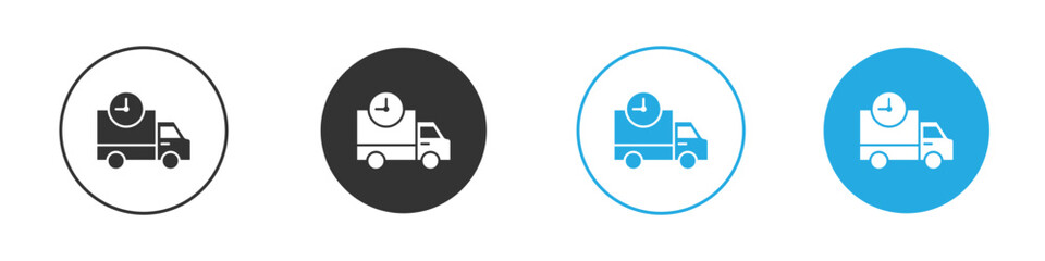Delivery delay icon, simple flat style, illustration, logo sign symbol pictogram template, for ui or ux.