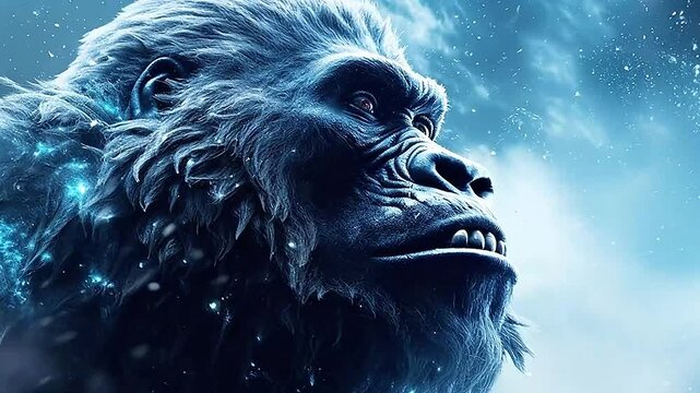 Galaxy Version of white gorilla world realistis,ai generative