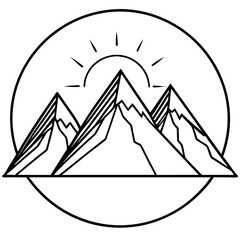 Sunlit Mountain Silhouettes