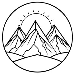 Sunlit Mountain Silhouettes