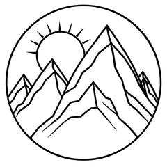 Sunlit Mountain Silhouettes