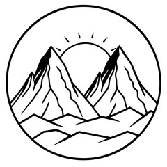 Sunlit Mountain Silhouettes