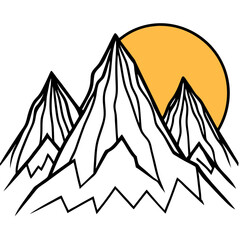 Sunlit Mountain Silhouettes