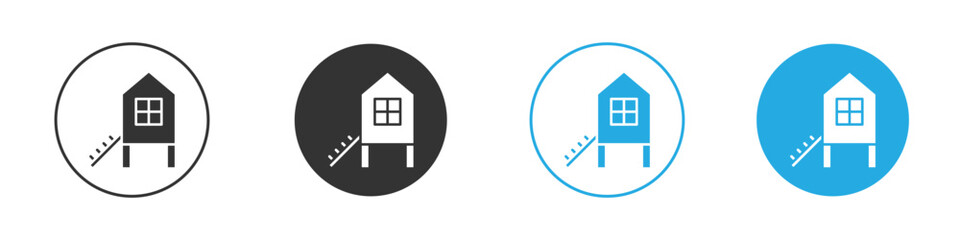 Chicken coop icon, simple flat style, illustration, logo sign symbol pictogram template, for ui or ux. © Surya