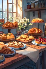 Breakfast plate in the morning light
