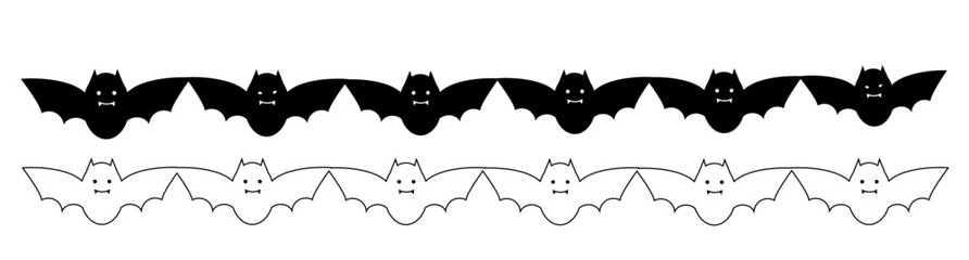 コウモリガーランド　モノクロ