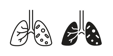 Tuberculosis TB icon in flat and liner trendy style for app ui designs
