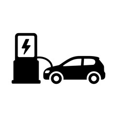 EV Charging Station Symbol – Clean Icon Isolated on White.