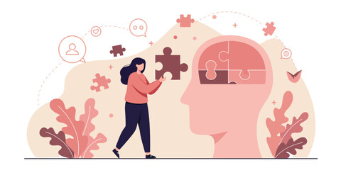 Family shopping adventure with gifts and sale in modern flat design