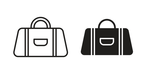 Sports bag icon in flat and liner trendy style for app ui designs