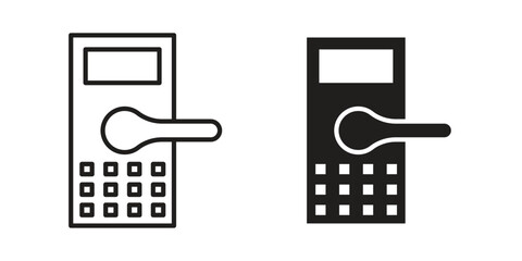 Smart lock icon in flat and liner trendy style for app ui designs