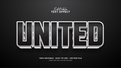 Editable black 3d text effect, stainless text style effect